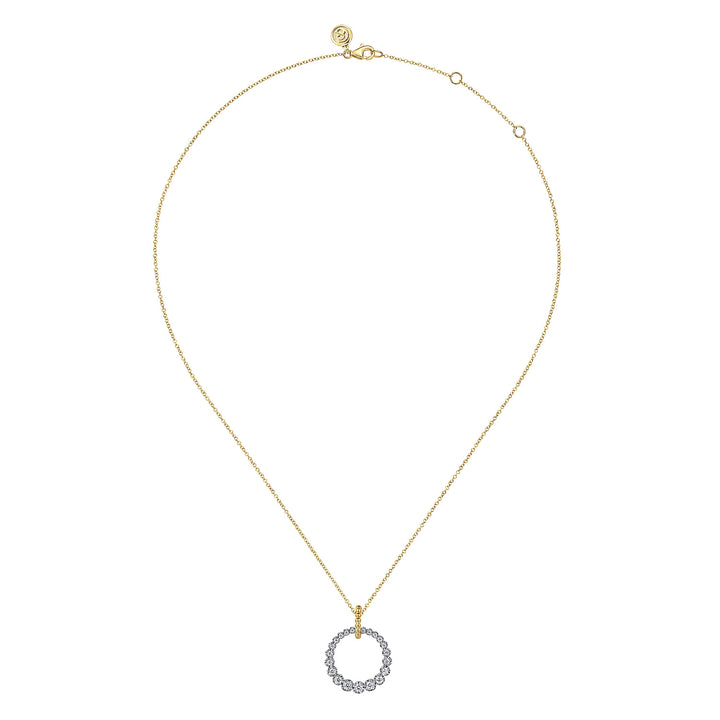 Diamond Circle Drop Necklace