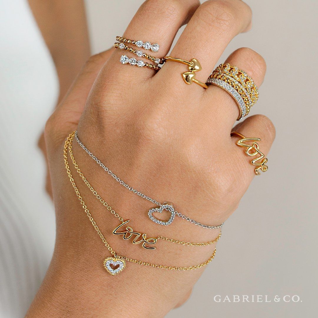 Open Diamond Bypass Beaded Ring