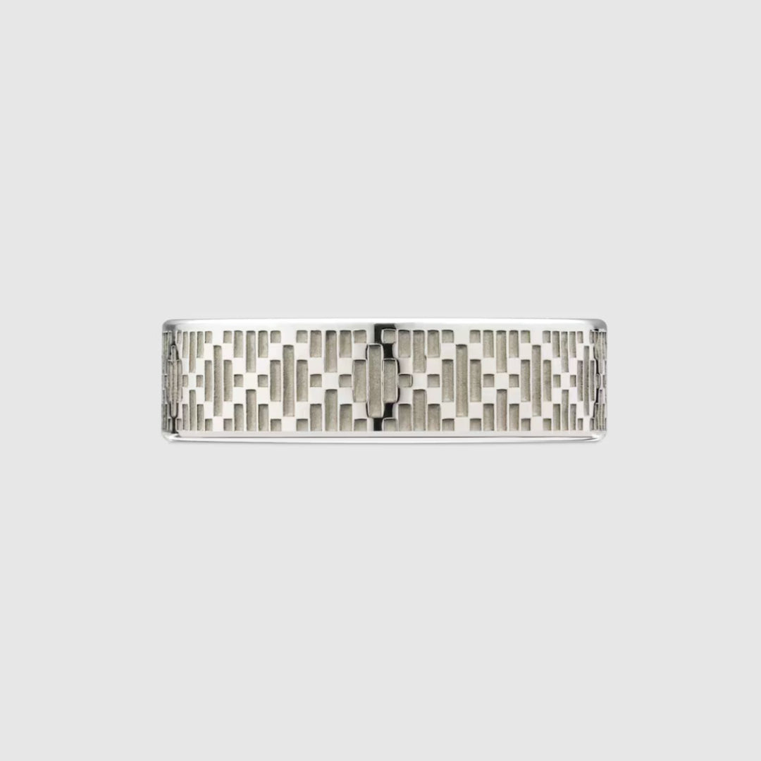 Diamante Pattern Silver 6MM Ring