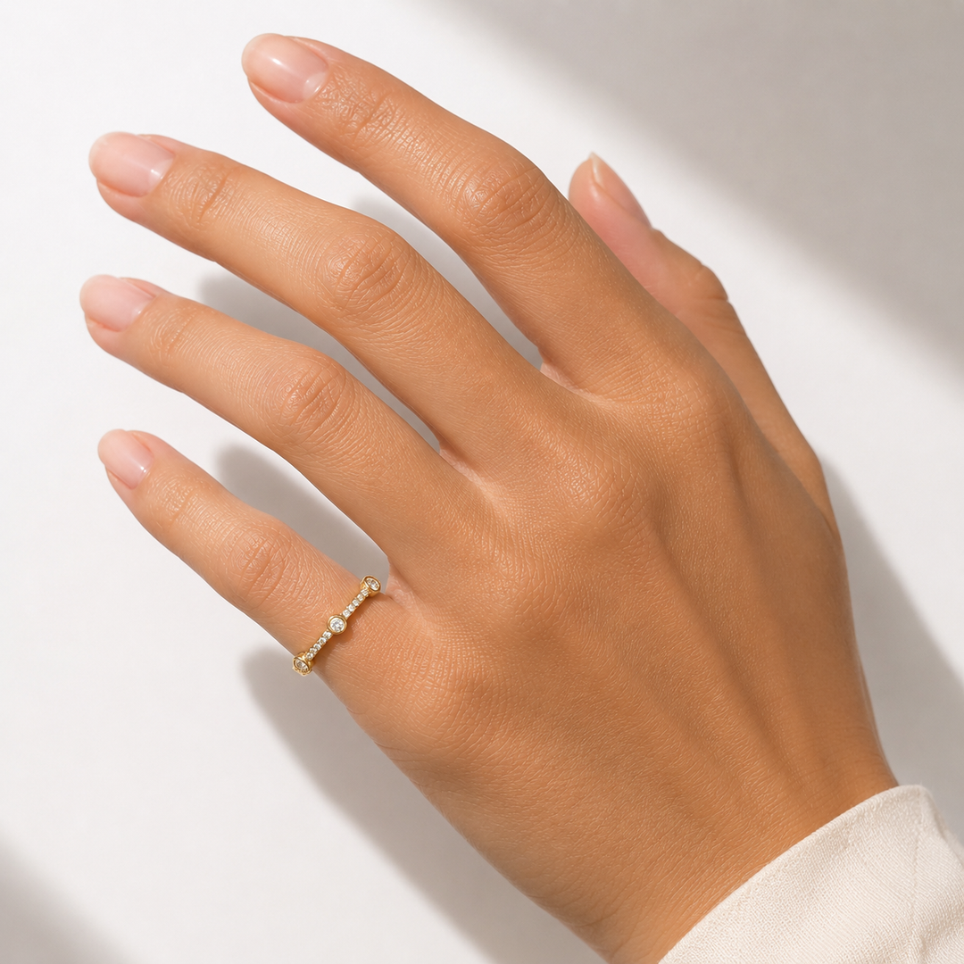Diamond Pinky Ring in Yellow Gold
