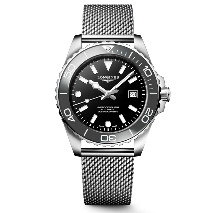 Hydroconquest Grey Bezel and Black Dial 42MM Watch