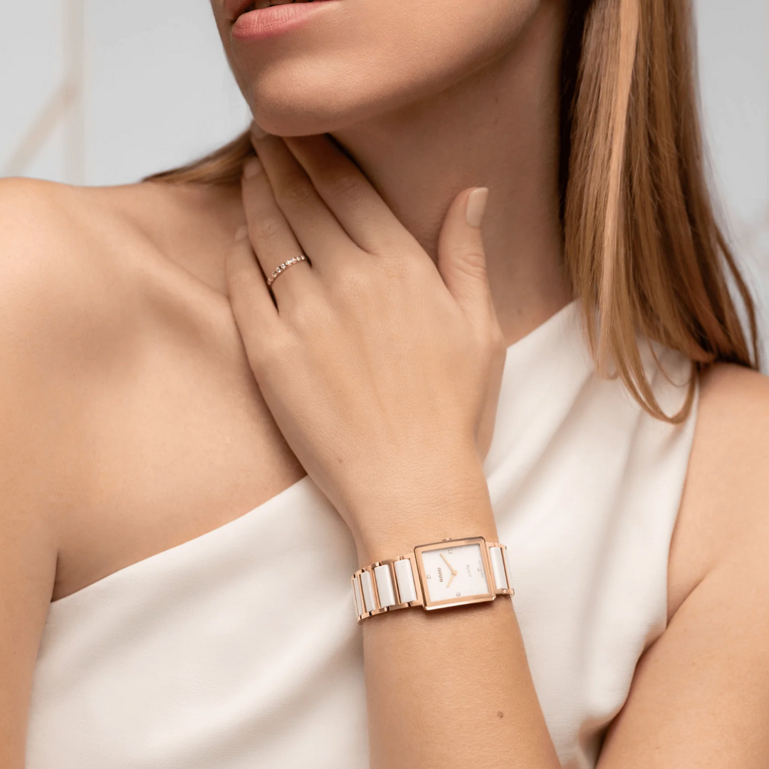 Integral White Ceramic and Pink PVD 23MM Watch