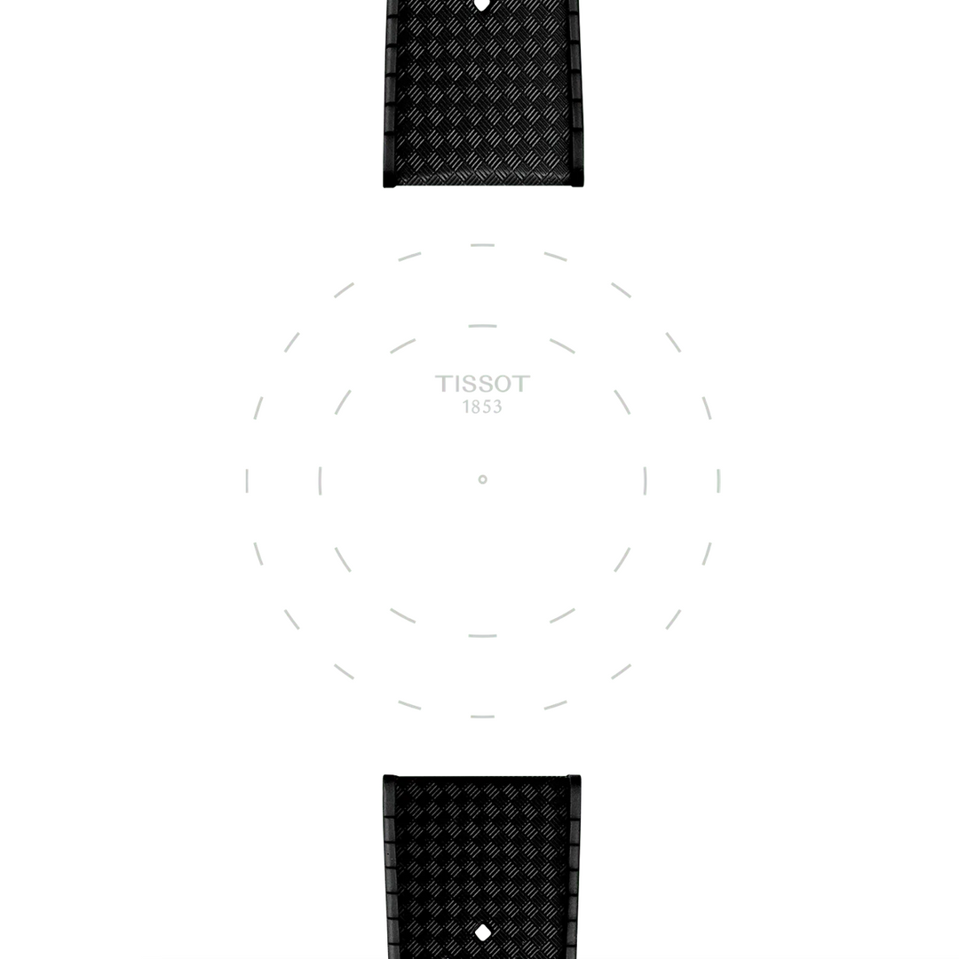 Black Rubber Strap with Buckle Lugs 20MM