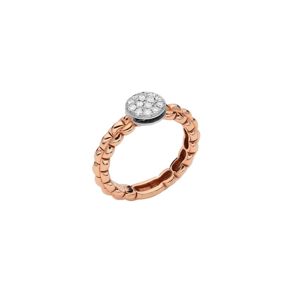Eka Rose Gold with Pave Diamond Ring
