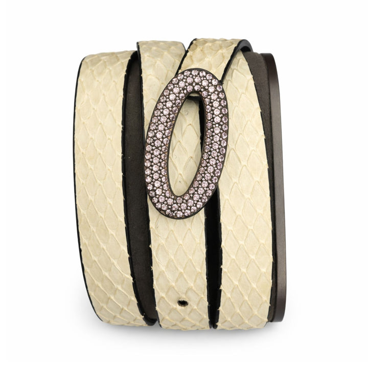 SP5-57|Nanis Silver |EDGY rose gold plated oval with PINK crystals
