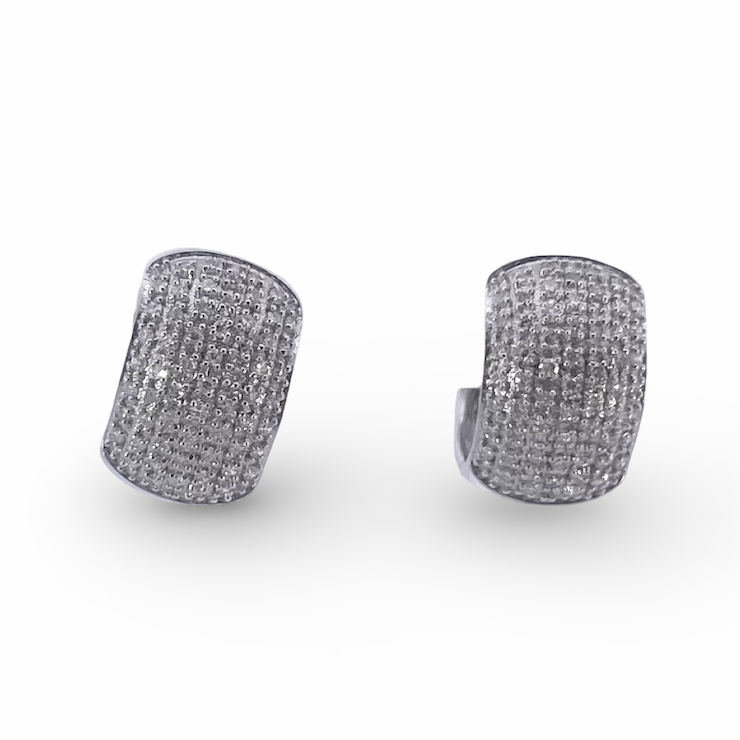 Pave Diamond Huggie Earrings