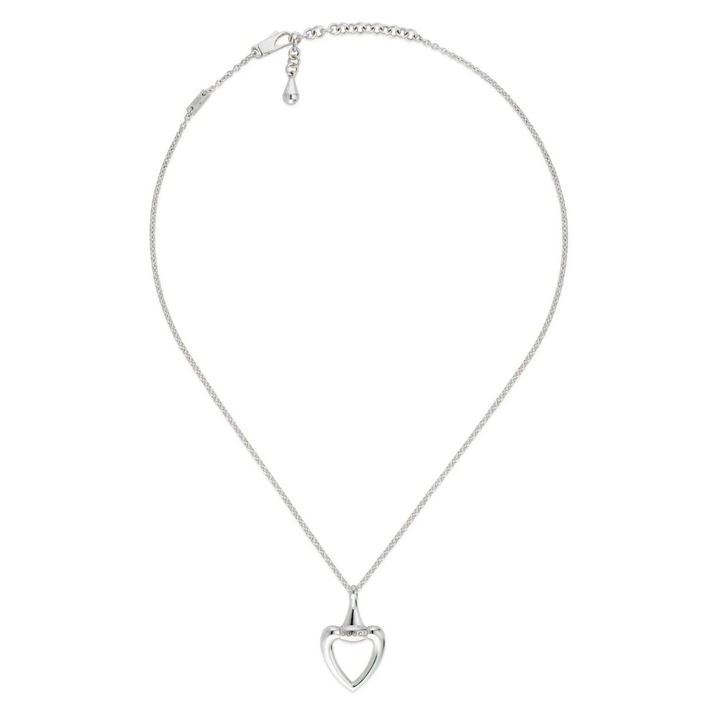 Heart Necklace 45cm Silver